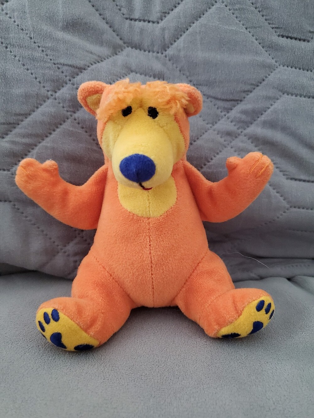 VTG 90s Bear in a Big Blue House small Baby Plush Rattle Beanie Baby
